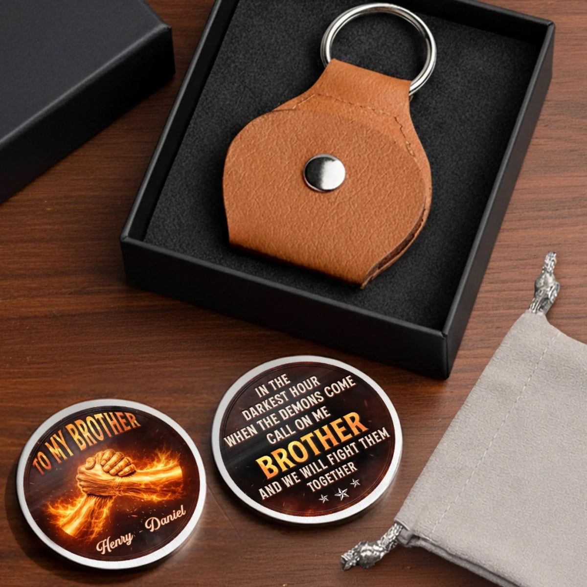 Custom Pocket Hug - Personalized Birthday Gifts For Brother - Bound To Be Brothers