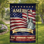 Custom Flag - Personalized America 250th Anniversary Gifts For Family - Family Is Forever Love
