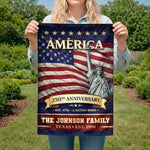 Custom Flag - Personalized America 250th Anniversary Gifts For Family - Family Is Forever Love