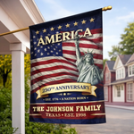 Custom Flag - Personalized America 250th Anniversary Gifts For Family - Family Is Forever Love