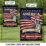 Custom Flag - Personalized America 250th Anniversary Gifts For Family - Family Is Forever Love