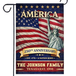 Custom Flag - Personalized America 250th Anniversary Gifts For Family - Family Is Forever Love