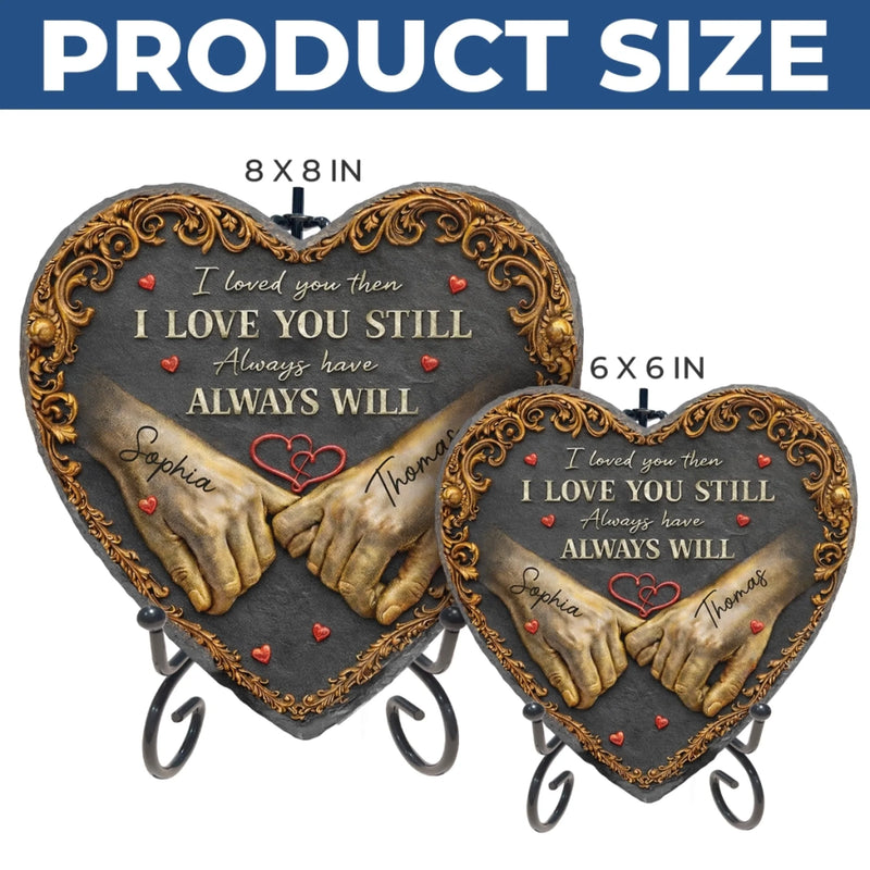 Custom Heart Shaped Stone With Stand - Personalized Anniversary Wedding Gifts For Husband And Wife, Him And Her - Endlessly Yours