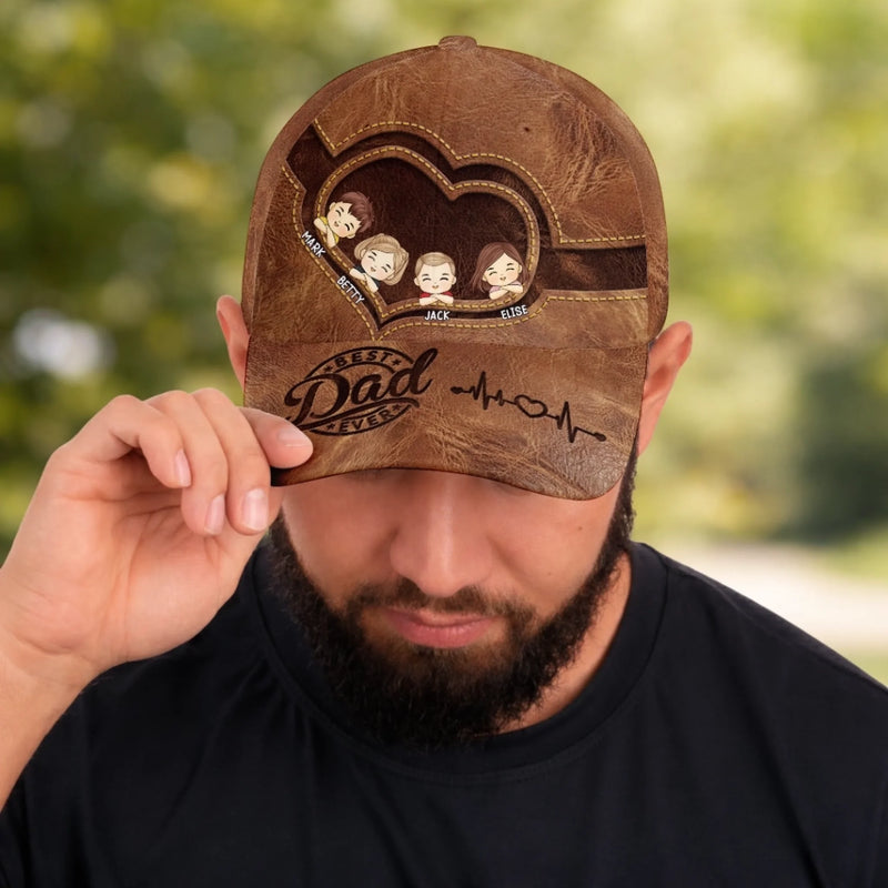 Custom Hat, All Over Print Classic Cap - Personalized 4th Of July Gifts For Dad, Grandpa - Home Of The Brave Dad