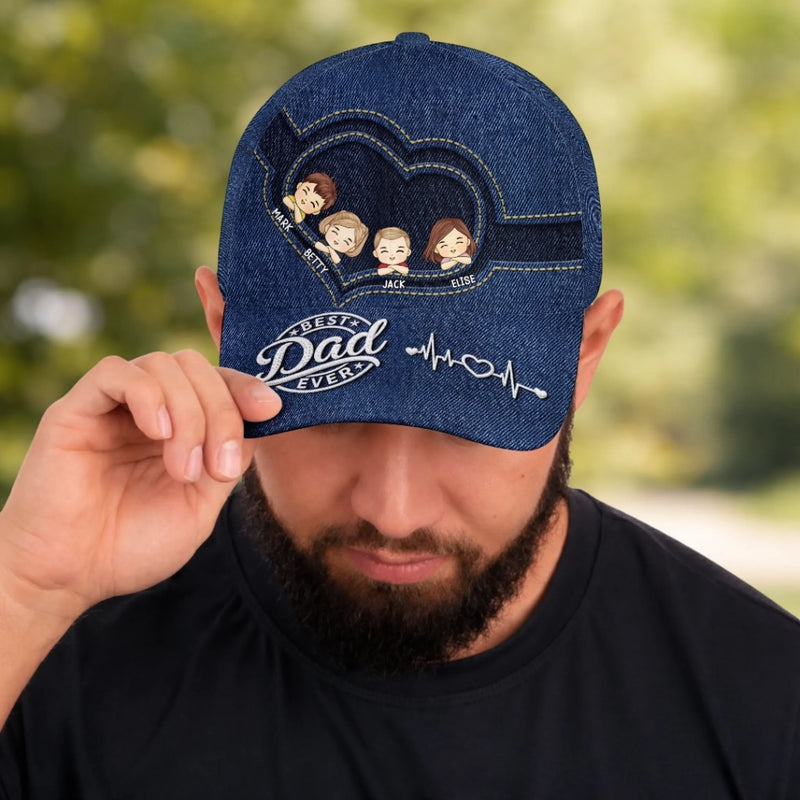 Custom Hat, All Over Print Classic Cap - Personalized 4th Of July Gifts For Dad, Grandpa - Greatest Family Man