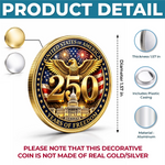 Commemorative Keepsake Coin - America 250th Anniversary Gifts For Family - Proud Of Our Shared Heritage