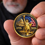 Commemorative Keepsake Coin - America 250th Anniversary Gifts For Family - United In Courage And Glory