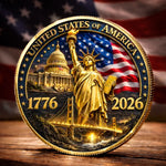 Commemorative Keepsake Coin - America 250th Anniversary Gifts For Family - United In Courage And Glory