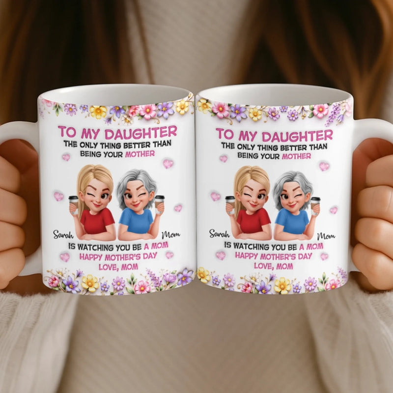 Custom 3D Inflated Effect Printed Mug - Personalized Mother's Day Gifts For Mom, Daughter - Queen Of My Family