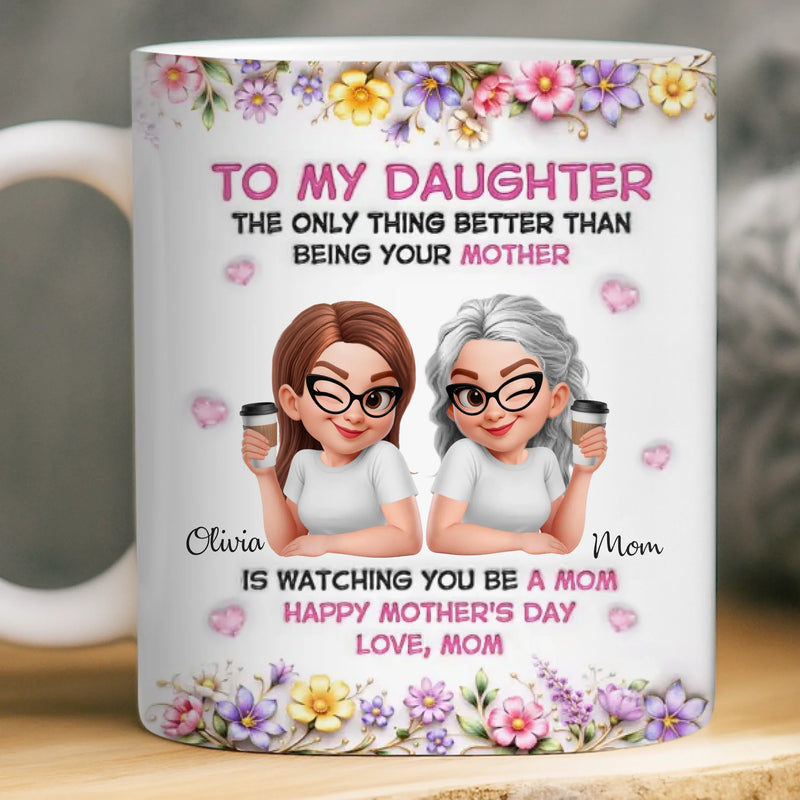 Custom 3D Inflated Effect Printed Mug - Personalized Mother's Day Gifts For Mom, Daughter - Queen Of My Family