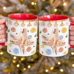 Custom 3D Inflated Effect Printed Accent Mug - Personalized Mother's Day Gifts For Mom, Grandma - Grandma And Mom With Love