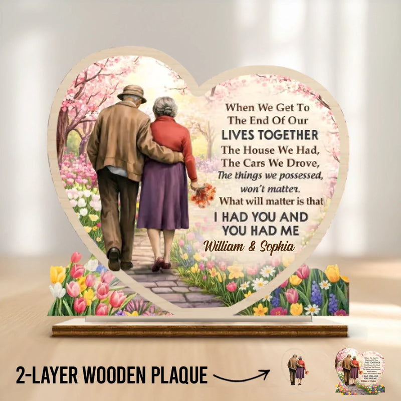 Custom 2-Layered Wooden Plaque - Personalized Anniversary Wedding Gifts For Husband And Wife, Him And Her - Love Looks Good On Us
