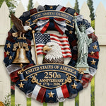 Custom Wood Sign - Personalized America 250th Anniversary Gifts For Mom, Dad, Brother, Sister, Kids - Family Forever United