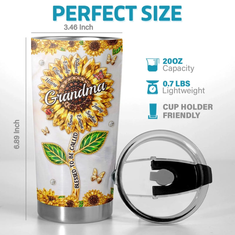 Custom Sunflower Tumbler - Personalized Mother's Day Birthday Gifts For Mom, Grandma - Grandma Life, Best Life