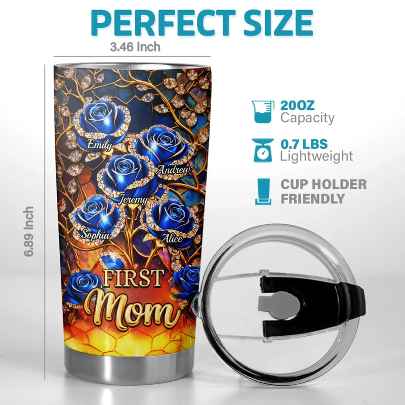 Custom Rose Tumbler - Personalized Mother's Day Birthday Gifts For Mom, Grandma - A Dynasty Of Love