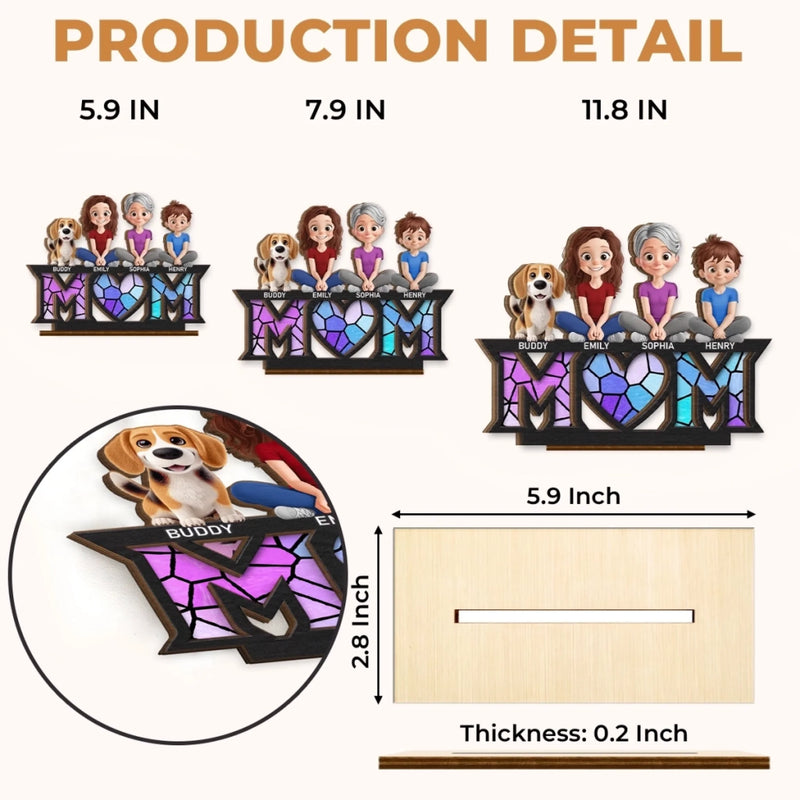 Custom 2-Layered Wooden Plaque - Personalized Mother's Day Birthday Gifts For Mom, Grandma - Blessed With You