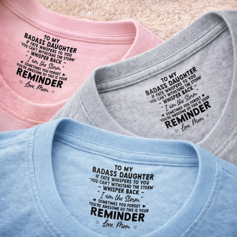 Custom Inside Neck Print T-Shirt - Personalized Birthday Gifts For Daughter - Loved Beyond Words