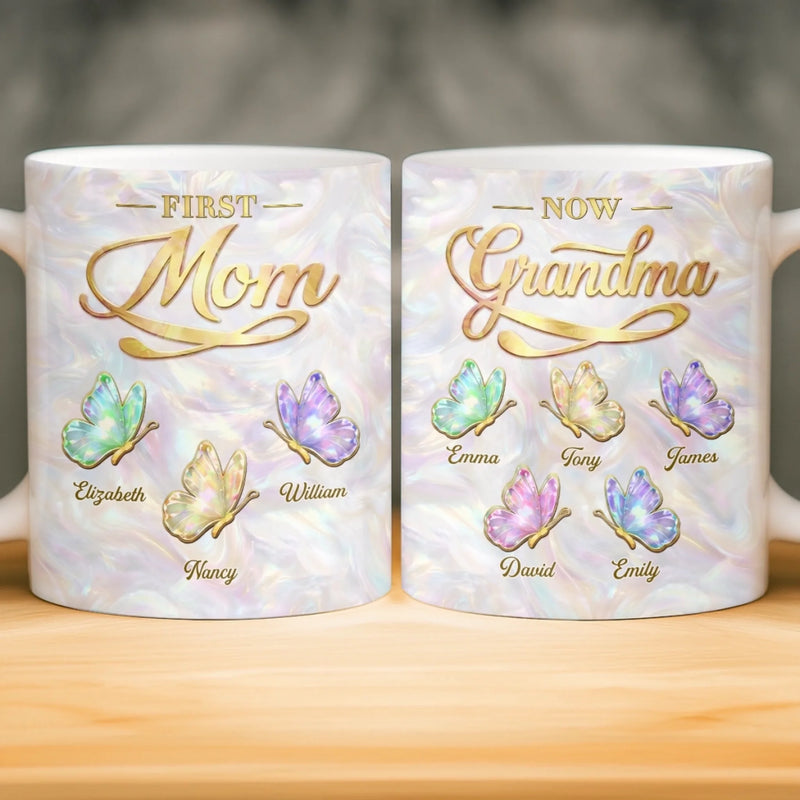Custom 3D Inflated Effect Printed Mug - Personalized Mother's Day Birthday Gifts For Mom, Grandma - First My Mom, Forever My Hero