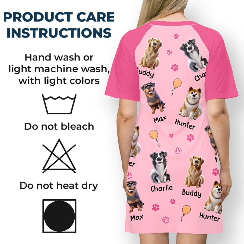 Custom Women's Sleep Tee - Personalized Mother's Day Birthday Gifts For Dog Cat Lovers, Dog Dad And Mom, Cat Owners - Life Is Better With Pets