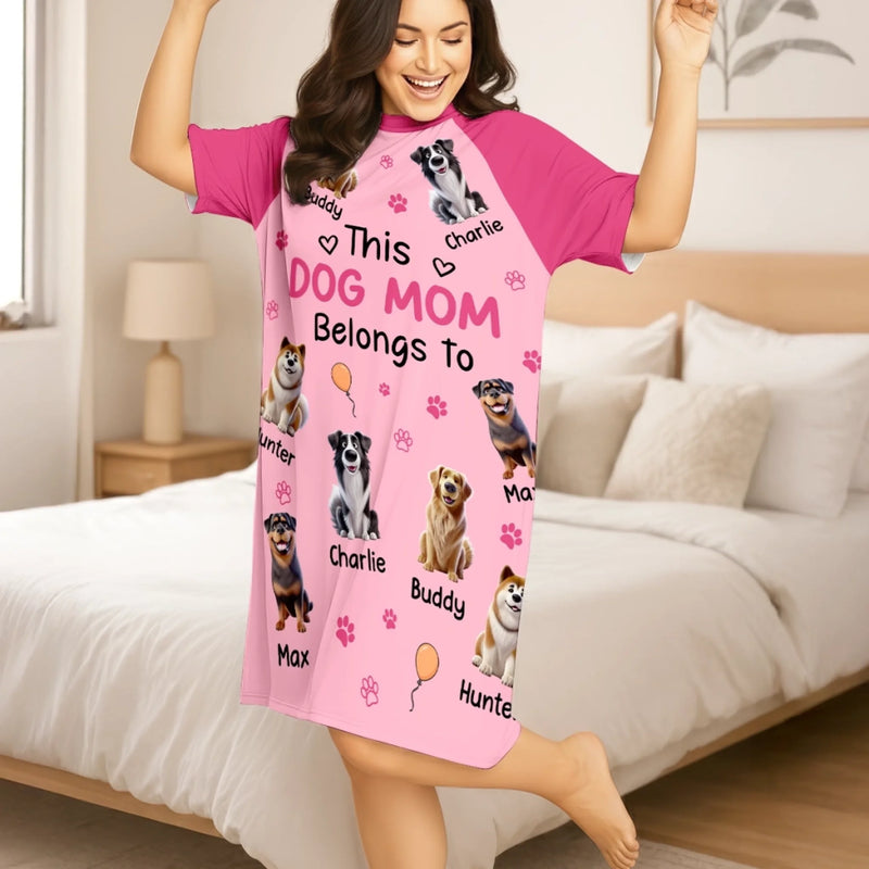 Custom Women's Sleep Tee - Personalized Mother's Day Birthday Gifts For Dog Cat Lovers, Dog Dad And Mom, Cat Owners - Life Is Better With Pets