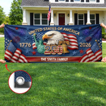 Custom Polyester Outdoor Banner - Personalized America 250th Anniversary Gifts For Family - Together We Shine Bright