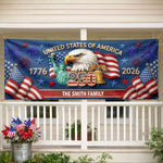 Custom Polyester Outdoor Banner - Personalized America 250th Anniversary Gifts For Family - Together We Shine Bright