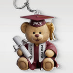 Pawsitively Proud Graduate - Family Personalized Custom Shaped Acrylic Keychain - Graduation Gift For Family