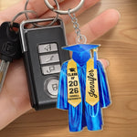 Hard Work Pays Off - Family Personalized Custom Shaped Acrylic Keychain - Graduation Gift For Family Members, Siblings, Brothers, Sisters