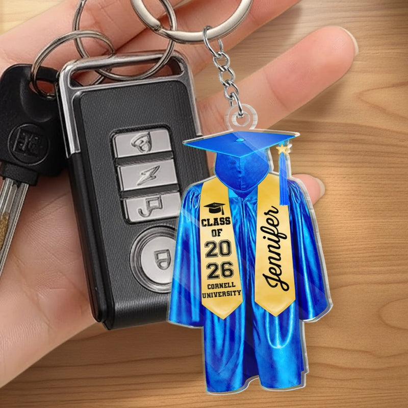 Hard Work Pays Off - Family Personalized Custom Shaped Acrylic Keychain - Graduation Gift For Family Members, Siblings, Brothers, Sisters