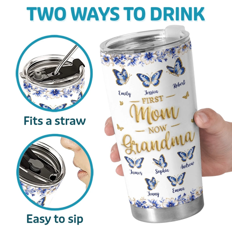 Custom Printed Tumbler - Personalized Mother's Day Gifts For Mom, Grandma  - Blessed With Mom And Grandma