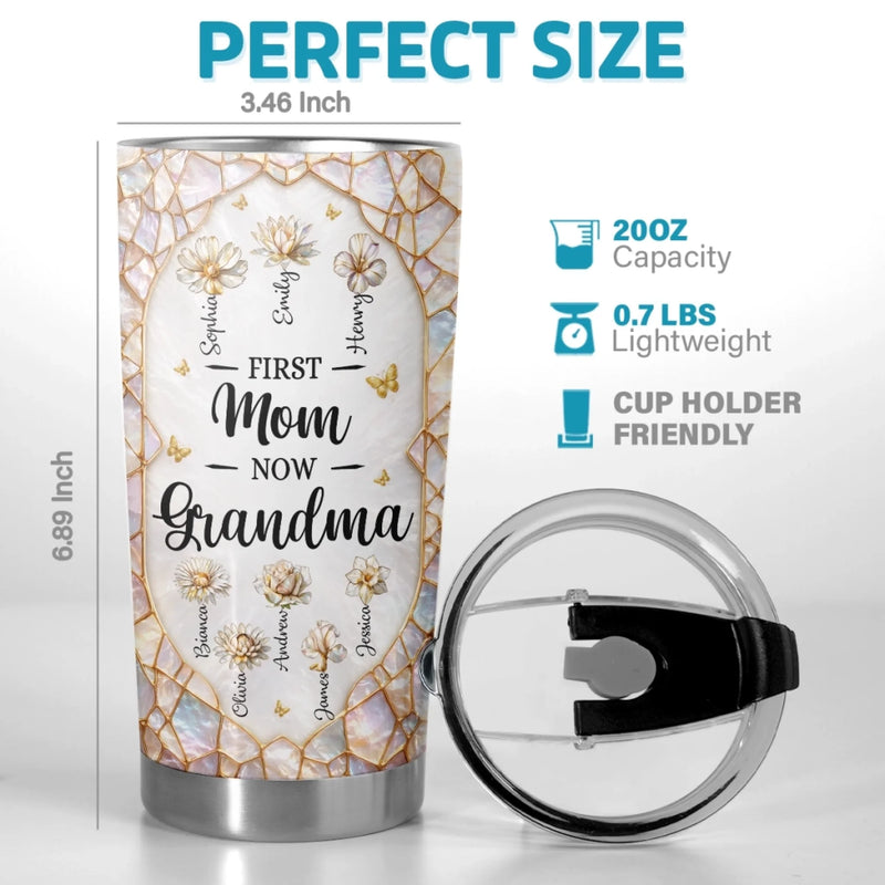 Custom Tumbler - Personalized Mother's Day Birthday Gifts For Mom, Grandma - Grandma’s Blooming Love