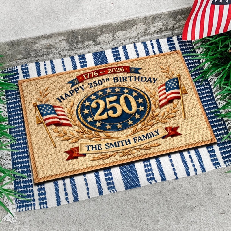 Custom Home Decor Decorative Mat - Personalized America 250th Anniversary Gifts For Mom, Dad, Brother, Sister, Kids - A Legacy Of Liberty