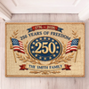 Custom Home Decor Decorative Mat - Personalized America 250th Anniversary Gifts For Mom, Dad, Brother, Sister, Kids - A Legacy Of Liberty