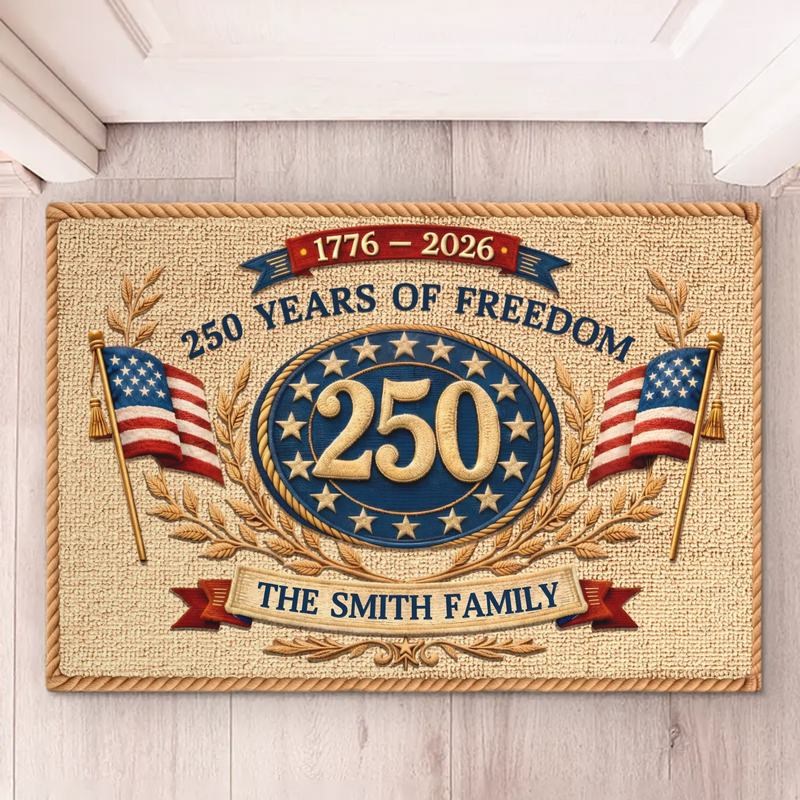 Custom Home Decor Decorative Mat - Personalized America 250th Anniversary Gifts For Mom, Dad, Brother, Sister, Kids - A Legacy Of Liberty