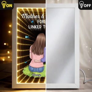 Custom Infinity Mirror Light Box - Personalized Mother's Day Birthday Gifts For Mom - My First Best Friend