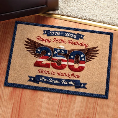 Custom Home Decor Decorative Mat - Personalized America 250th Anniversary Gifts For Mom, Dad, Brother, Sister, Kids - Courage Wrote Our Story