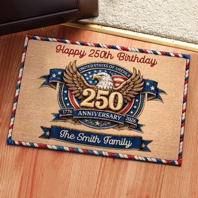 Custom Home Decor Decorative Mat - Personalized America 250th Anniversary Gifts For Mom, Dad, Brother, Sister, Kids - Honor The Spirit Within