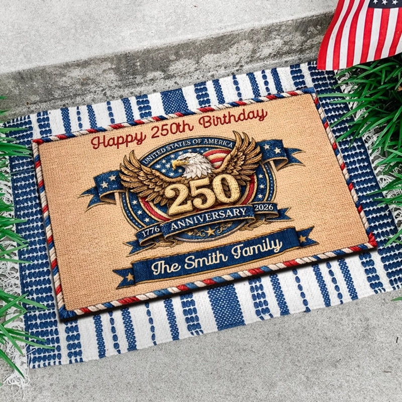 Custom Home Decor Decorative Mat - Personalized America 250th Anniversary Gifts For Mom, Dad, Brother, Sister, Kids - Honor The Spirit Within