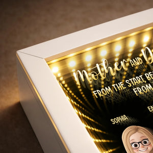 Custom Infinity Mirror Light Box - Personalized Mother's Day Birthday Gifts For Mom - Daughters Today, Besties Always