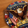 Custom Wood Sign - Personalized America 250th Anniversary Gifts For Mom, Dad, Brother, Sister, Kids - Let Freedom Shine Bright
