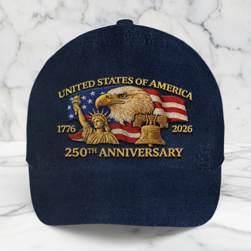 Custom Hat, All Over Print Classic Cap - Personalized America 250th Anniversary Gifts For Women, Men - United In Brave Tradition