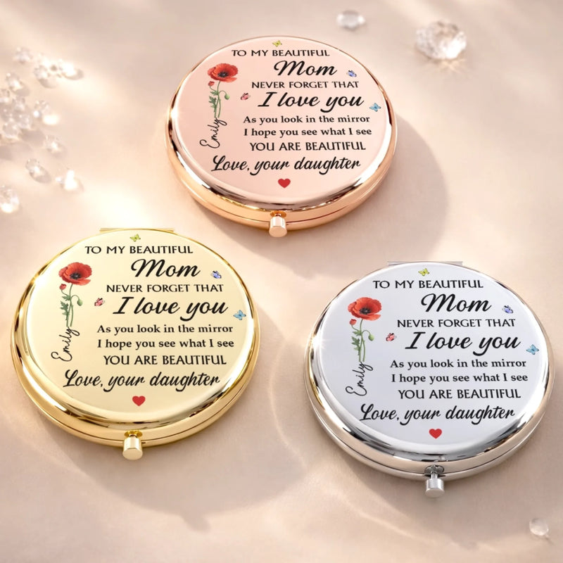 Custom Compact Mirror - Personalized Mother's Day Birthday Gifts For Mom - Thank You For Being You, Mom