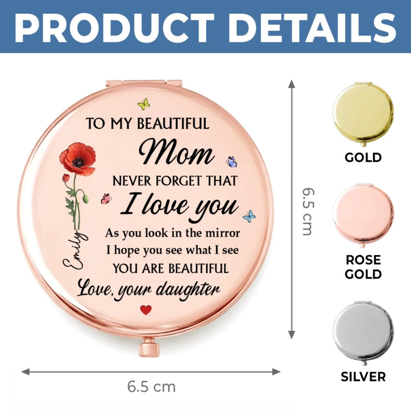 Custom Compact Mirror - Personalized Mother's Day Birthday Gifts For Mom - Thank You For Being You, Mom