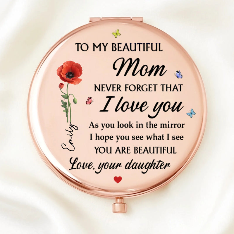 Custom Compact Mirror - Personalized Mother's Day Birthday Gifts For Mom - Thank You For Being You, Mom