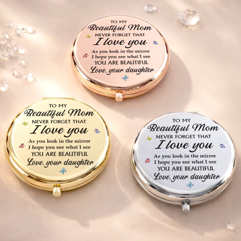 Custom Compact Mirror - Personalized Mother's Day Birthday Gifts For Mom - The Sweetest Kind Of Reminder