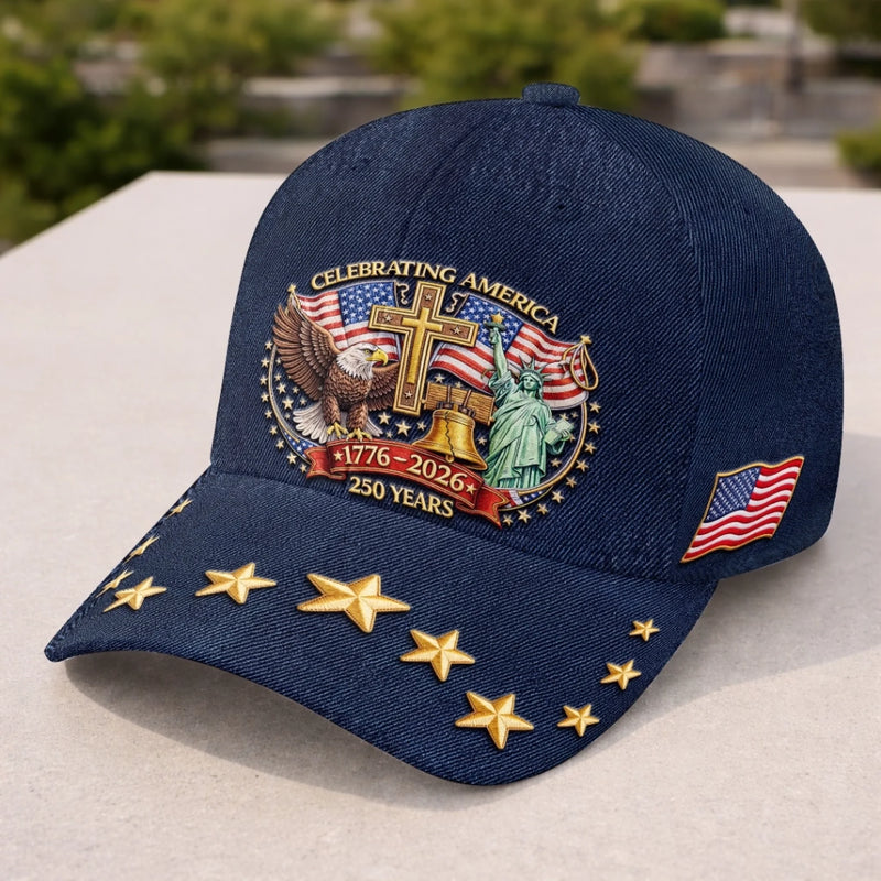 Custom Hat, All Over Print Classic Cap - Personalized America 250th Anniversary Gifts For Women, Men - Roots Of Hope And Honor