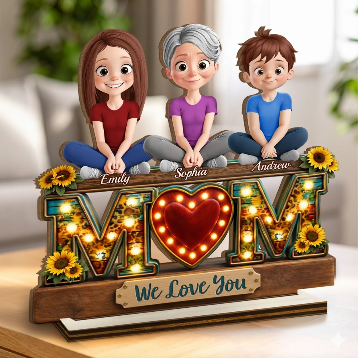 Custom 2-Layered Wooden Plaque - Personalized Mother's Day Birthday Gifts For Mom - Forever Your Little Crew