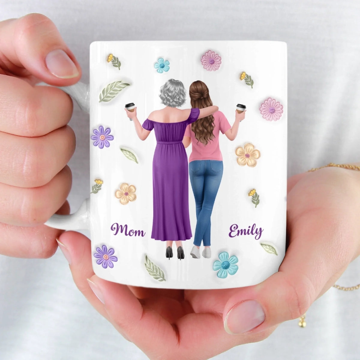 Custom 3D Inflated Effect Printed Mug - Personalized Mother's Day Gifts For Mom, Daughter - Forever Proud Of Daughter