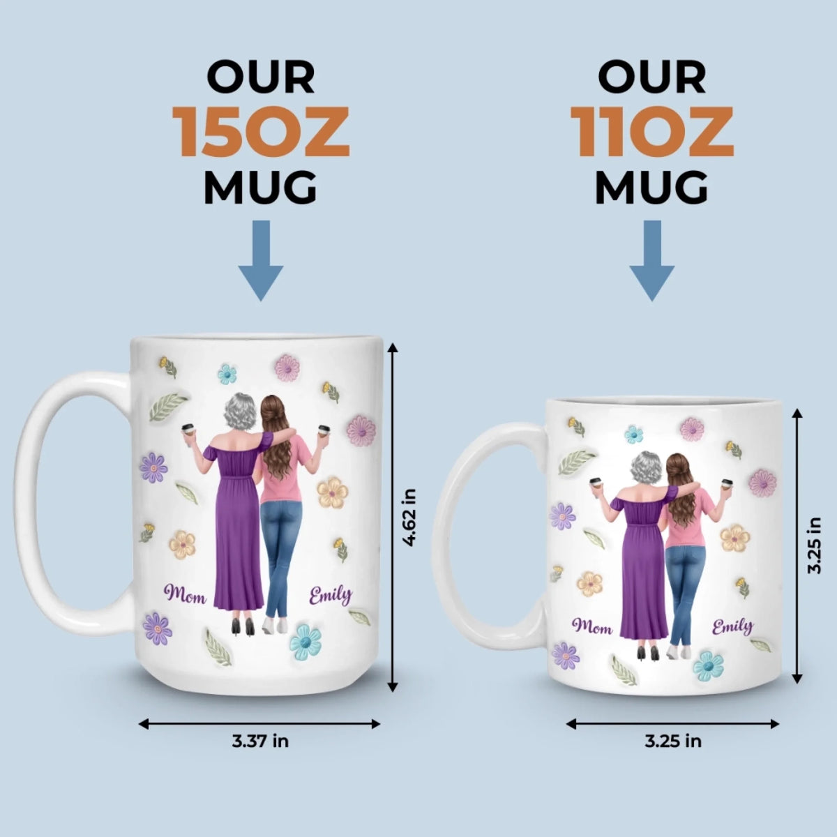 Custom 3D Inflated Effect Printed Mug - Personalized Mother's Day Gifts For Mom, Daughter - Forever Proud Of Daughter