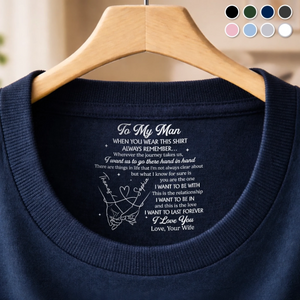 Custom Inside Neck Print T-Shirt - Personalized Anniversary Wedding Gifts For Husband And Wife, Him And Her - You And Me Forever